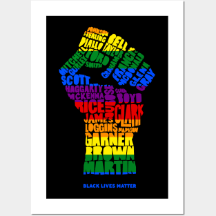 Black Lives Matter Victims Rainbow Text Posters and Art